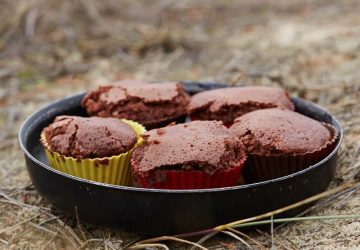 chocolate muffins, backcountry baking, outback oven recipes, trail baking