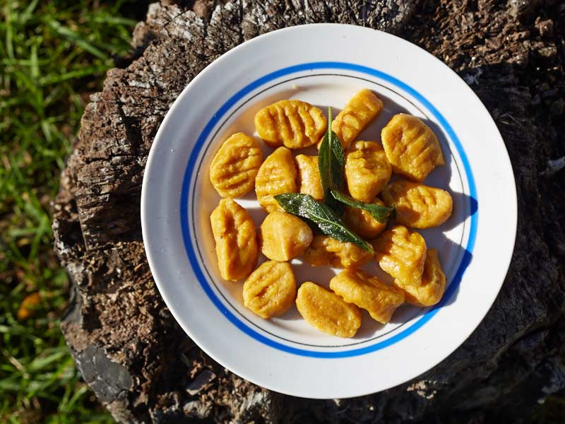 pumpkin gnocchi, dehydrated backpacking meals, dehydrator recipes