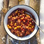 trail chili, backpacking dinner recipes, dehydrated backpacking meals
