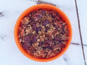 backcountry feijoada, dehydrated backpacking meals, trail recipes